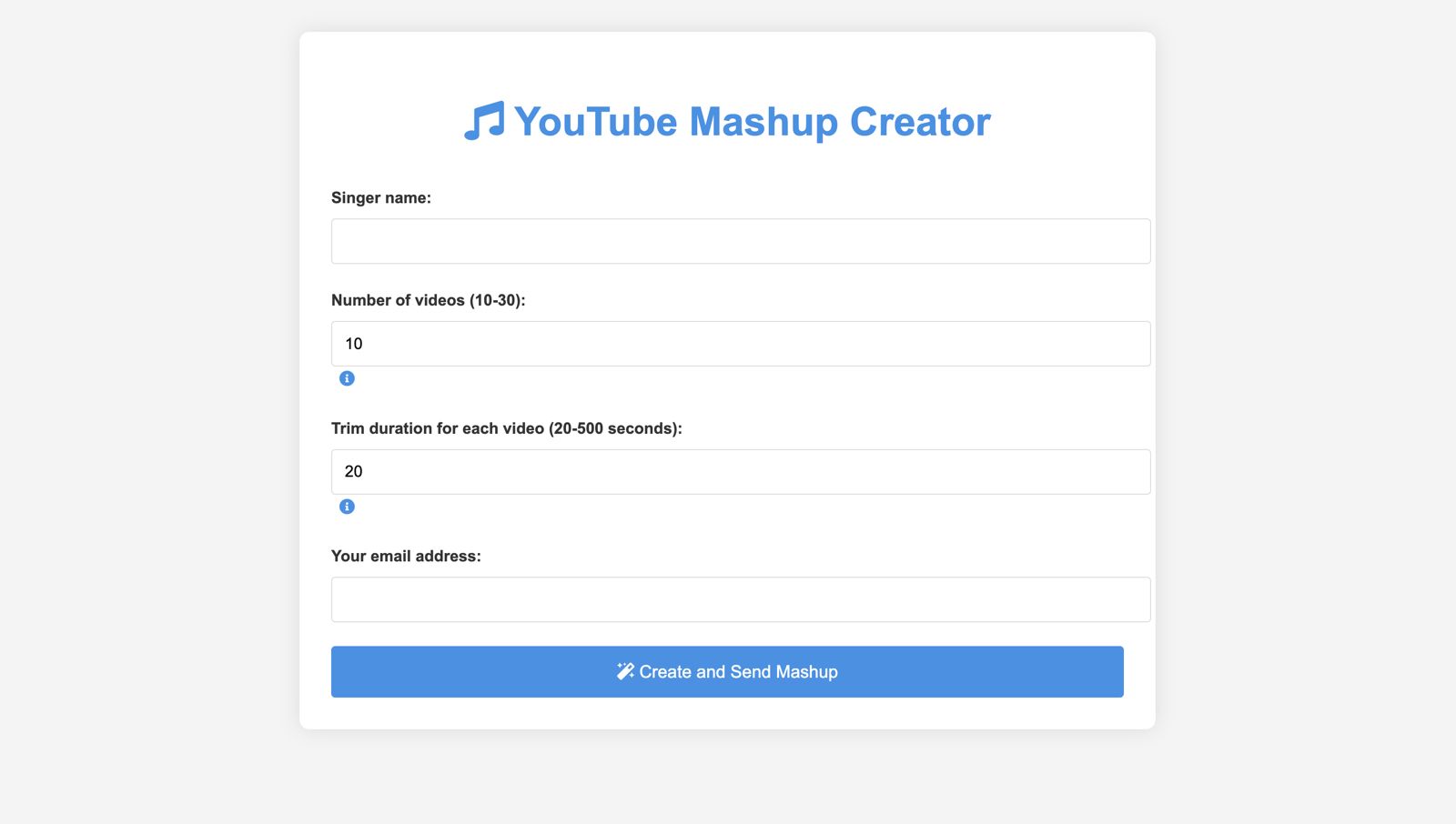YouTube Mashup Creator